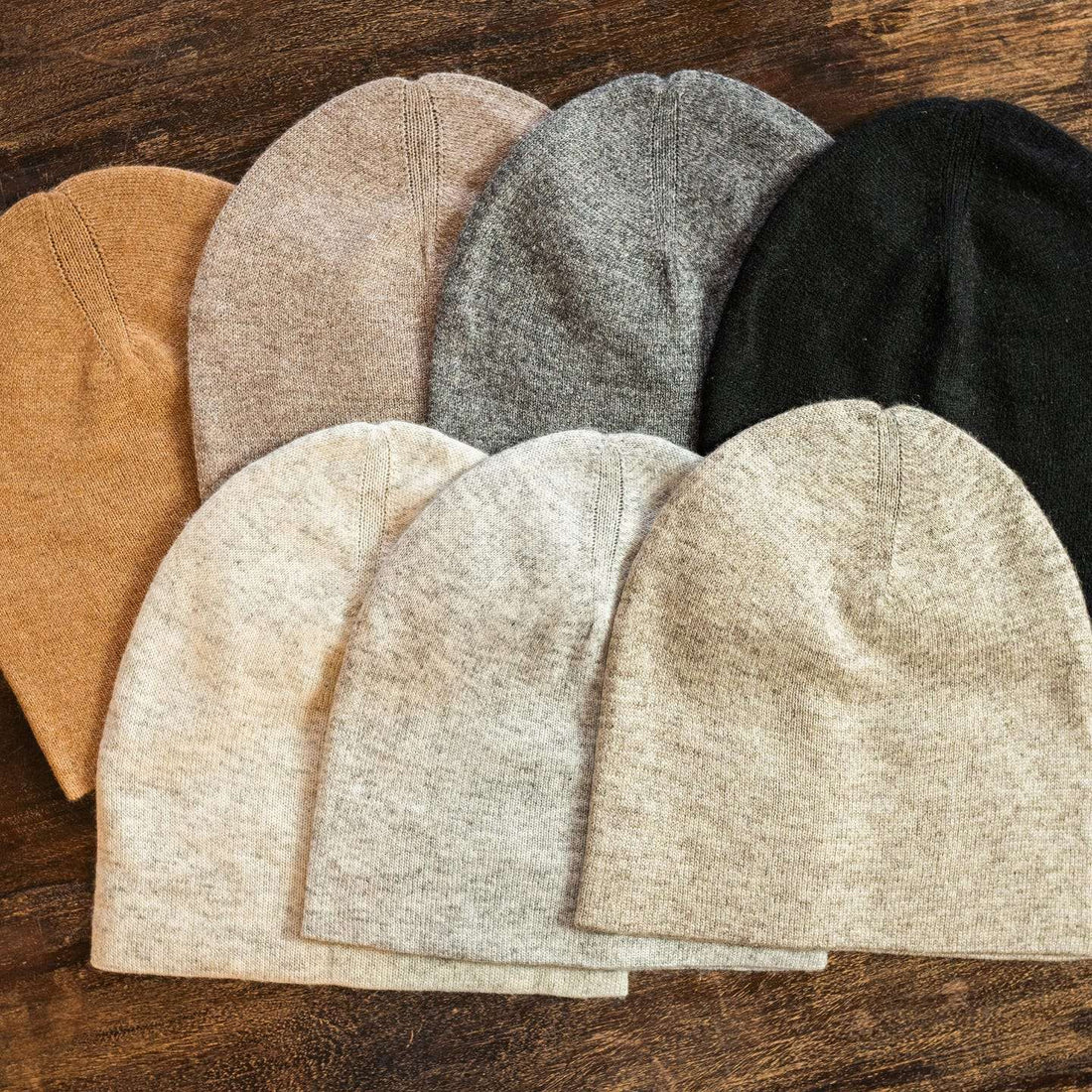Kaschmirmütze Beanie glatt weissgrau