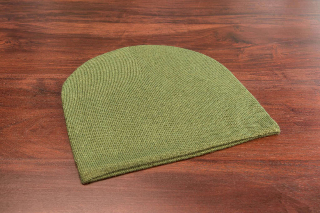 Kaschmirmütze Beanie glatt grün