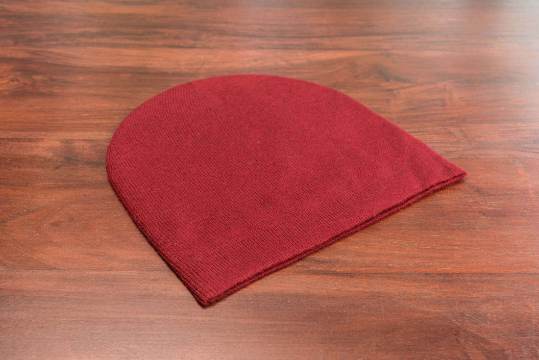 Kaschmirmütze Beanie glatt dunkelrot