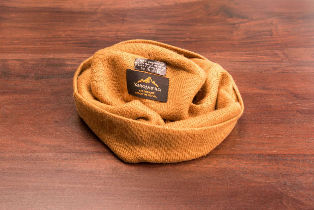 Kaschmirmütze Beanie glatt braun