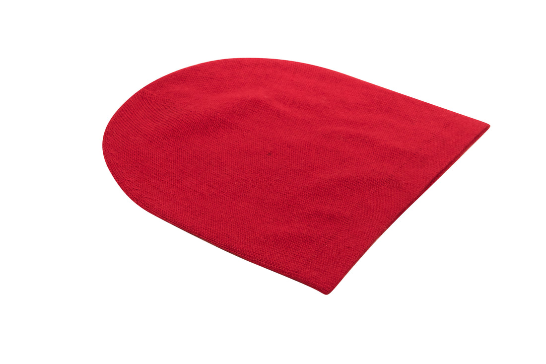 Kaschmirmütze Beanie glatt rot