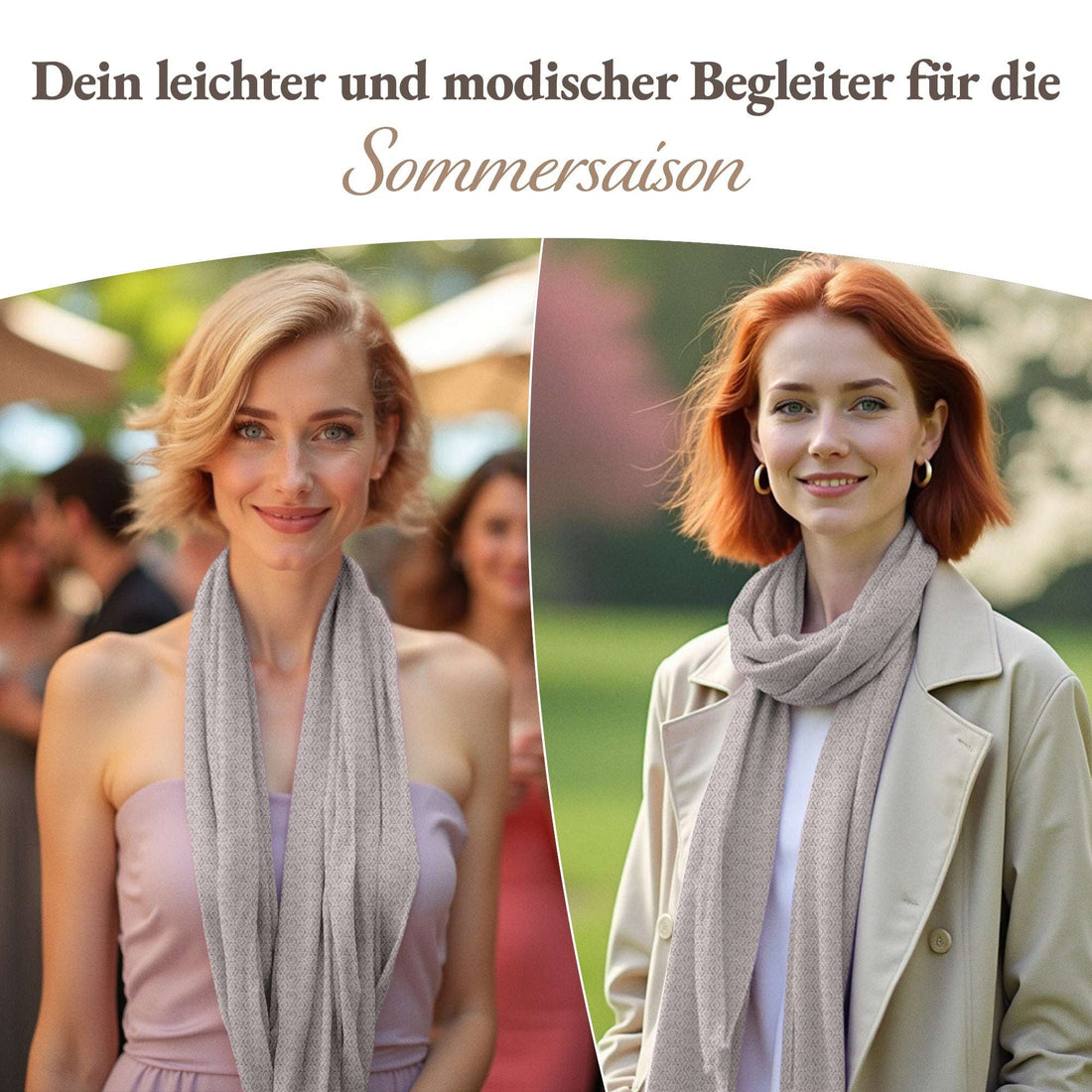 Kaschmirtuch hellgrau mit Karomuster/ kariert