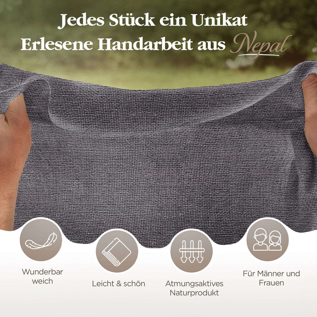 Kaschmirtuch dunkelgrau einfarbig