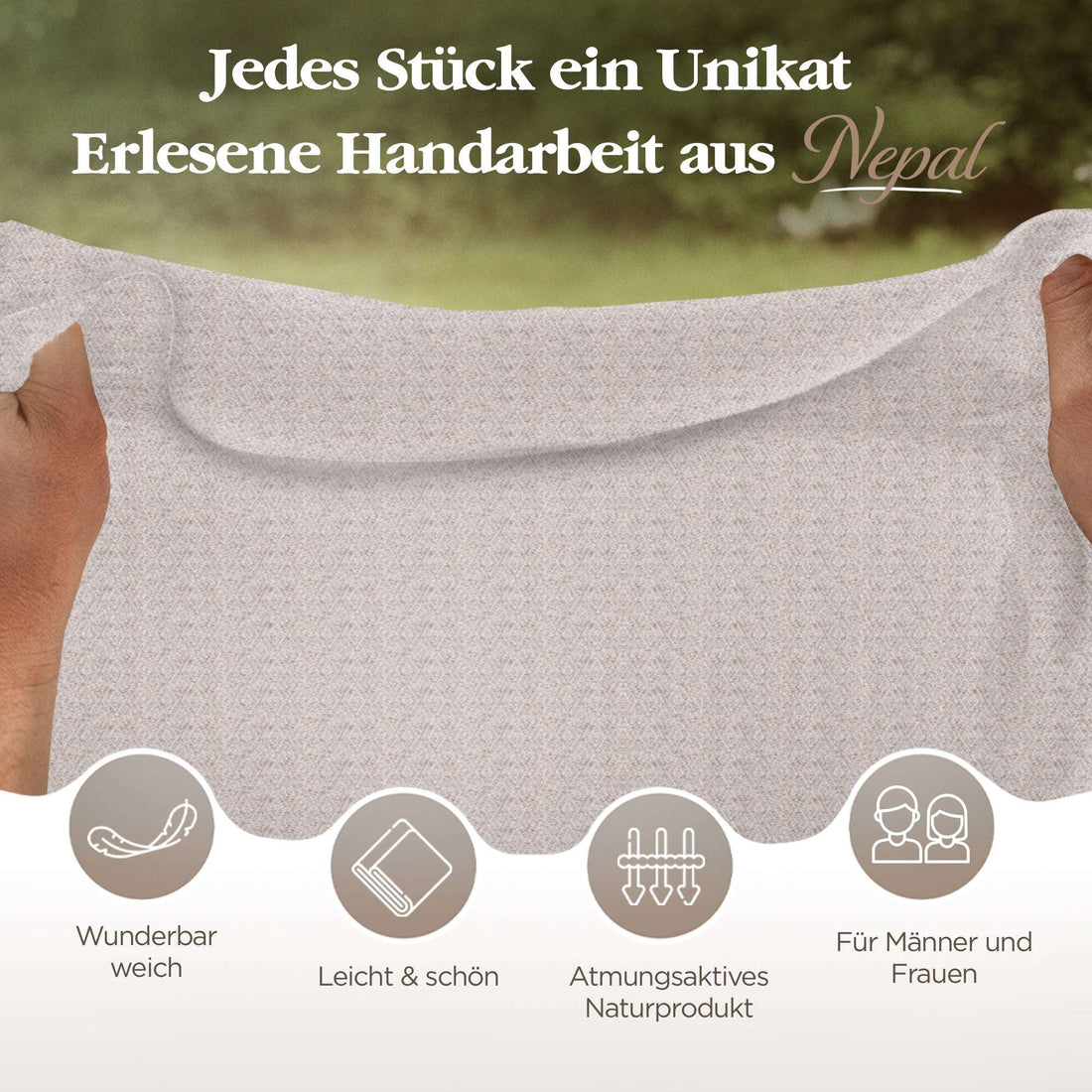 Kaschmirtuch weissgrau mit Karomuster/ kariert
