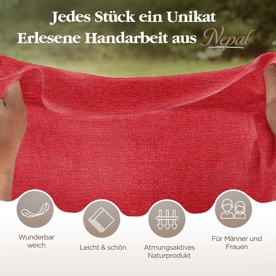 Kaschmirtuch rot einfarbig