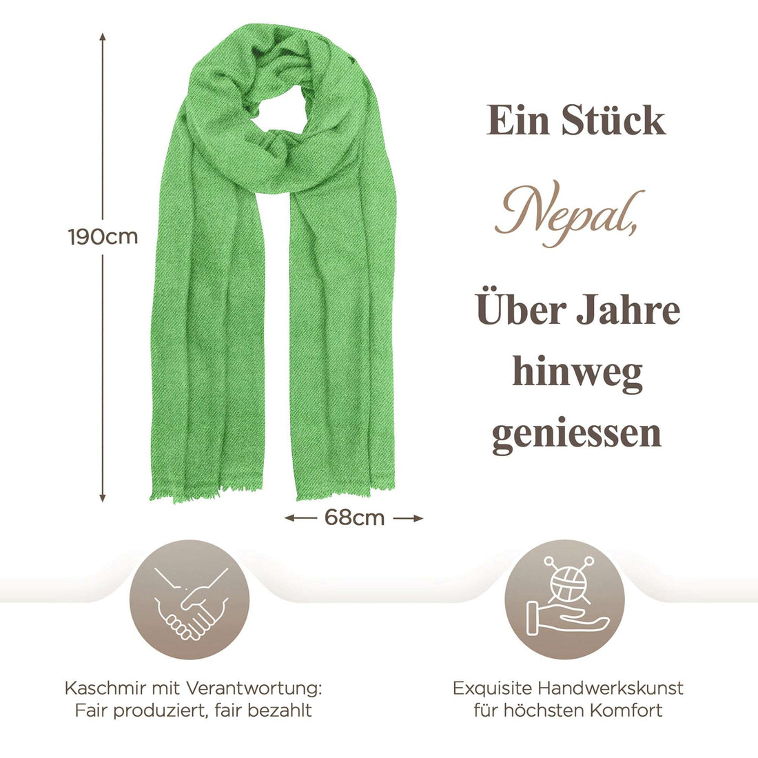 Kaschmirtuch grün einfarbig