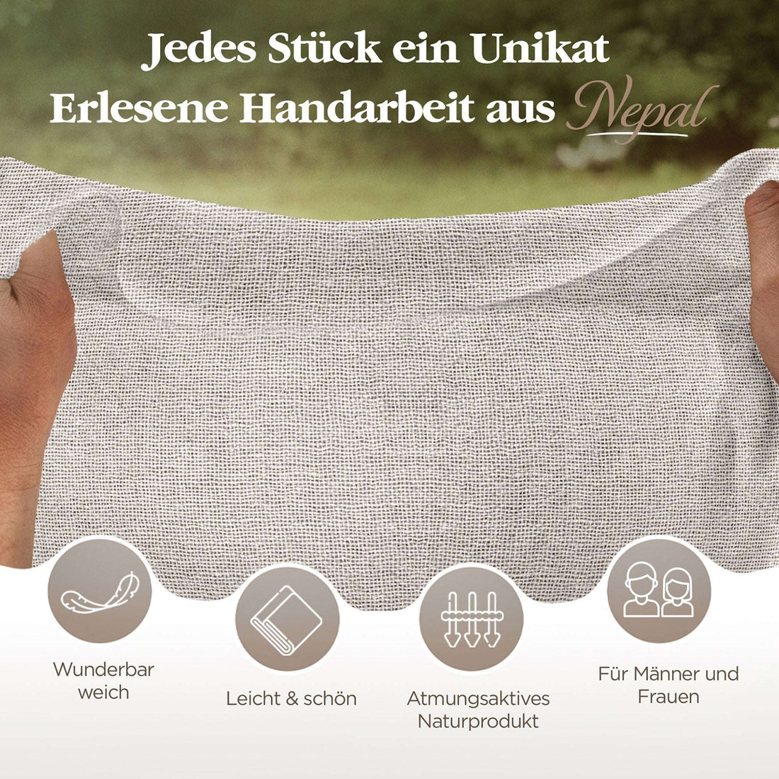 Kaschmirtuch weissgrau einfarbig