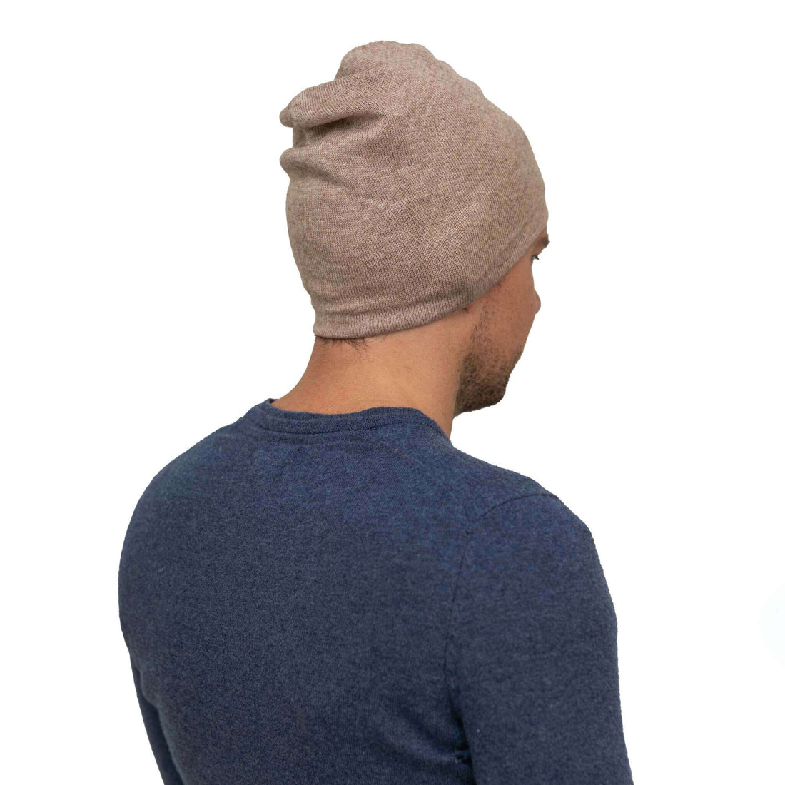 Kaschmirmütze Beanie glatt hell zimt