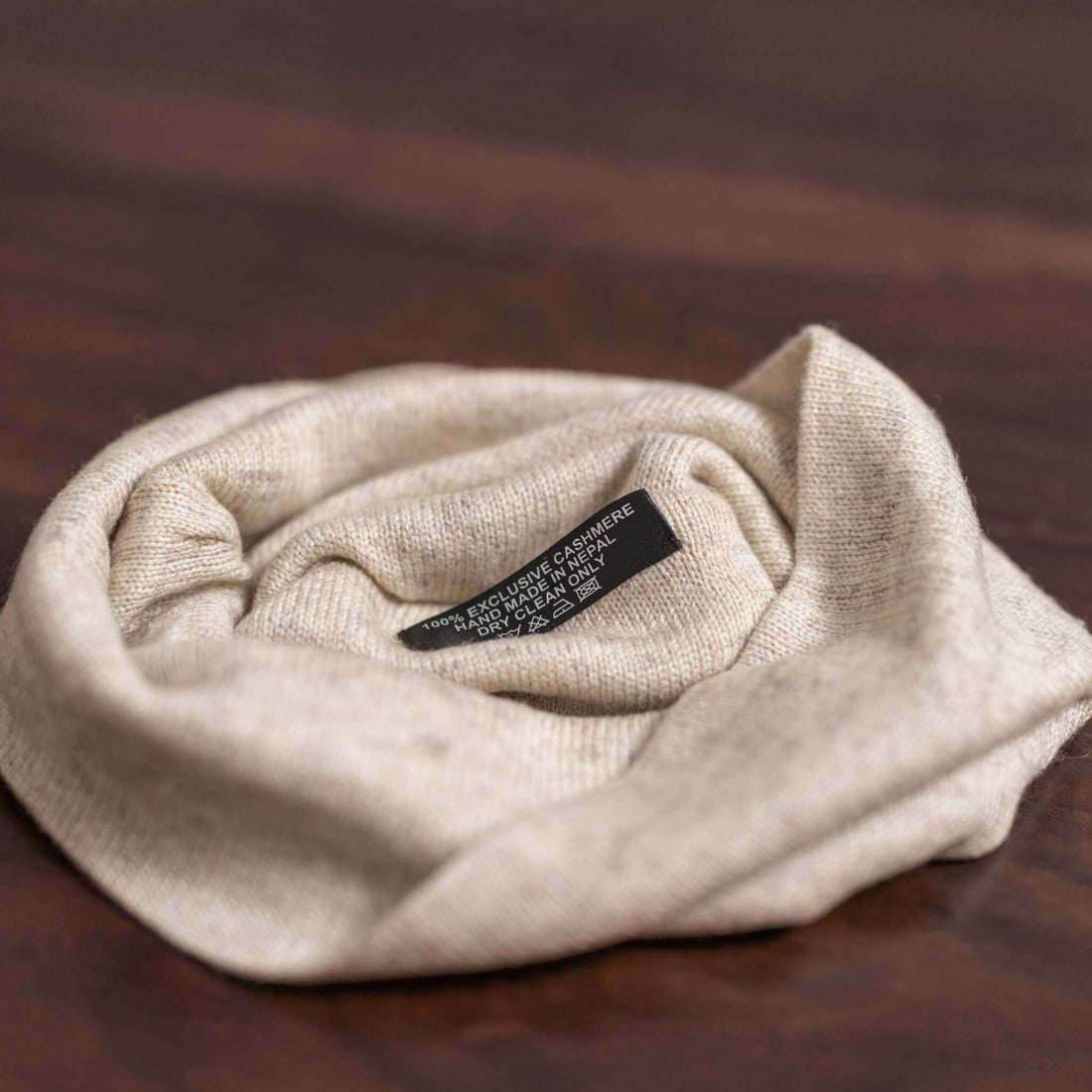 Kaschmirmütze Beanie glatt beige
