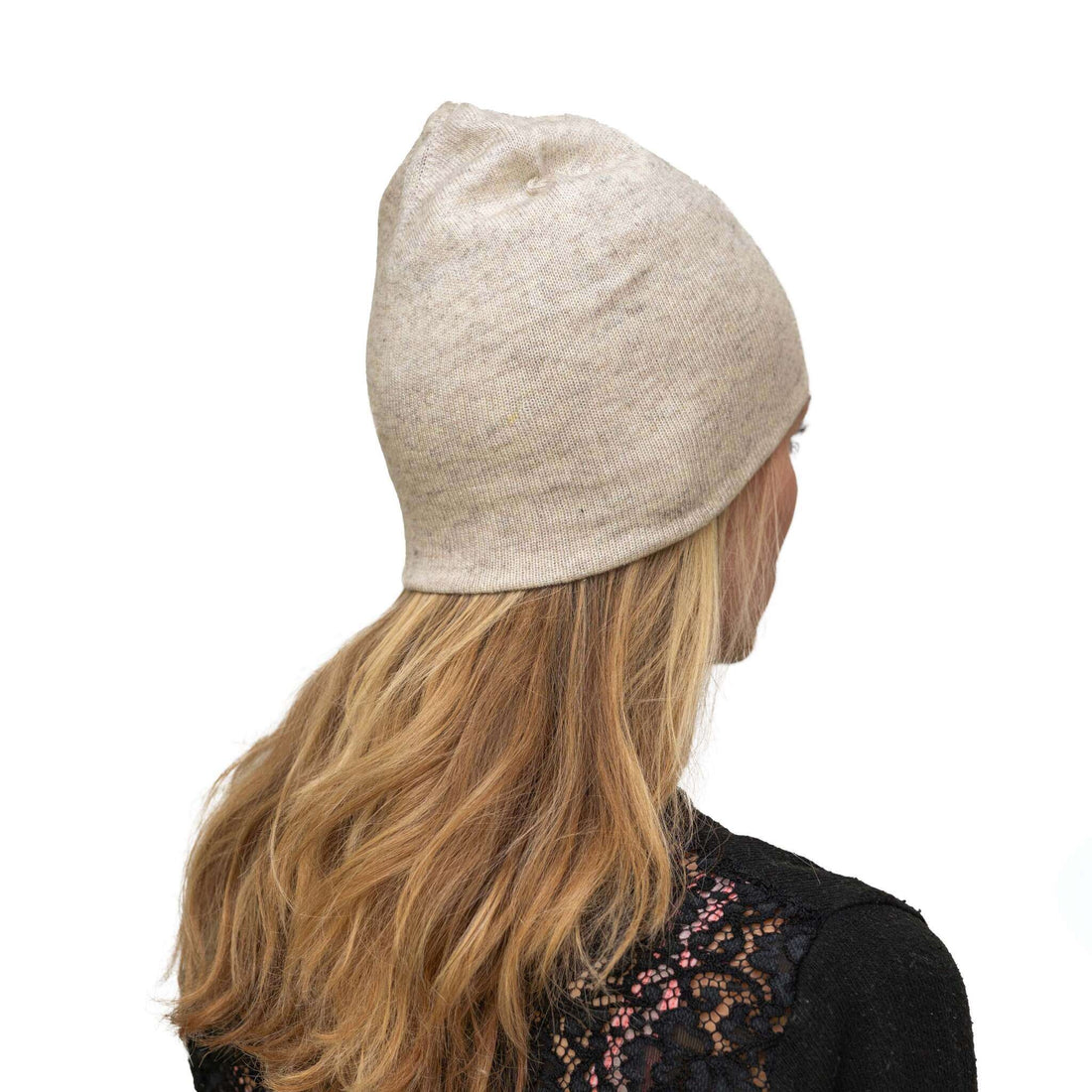 Kaschmirmütze Beanie glatt beige