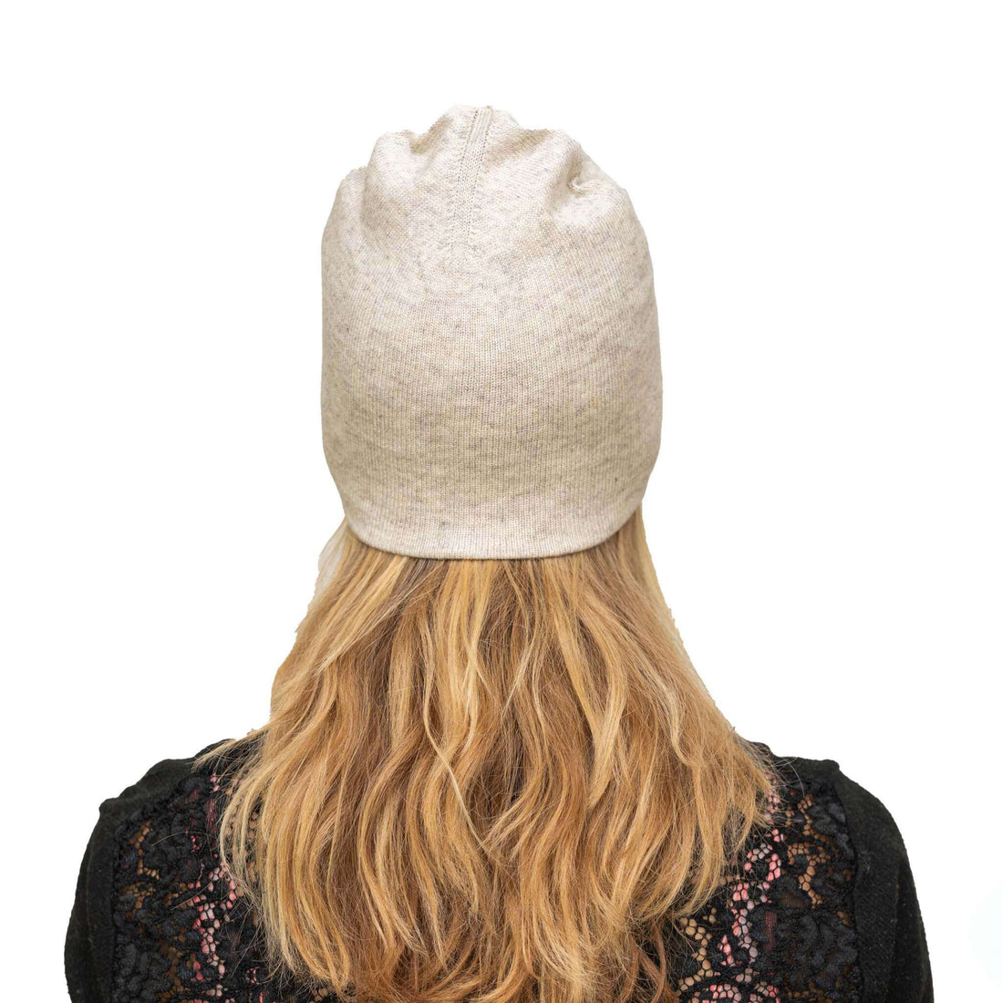 Kaschmirmütze Beanie glatt beige